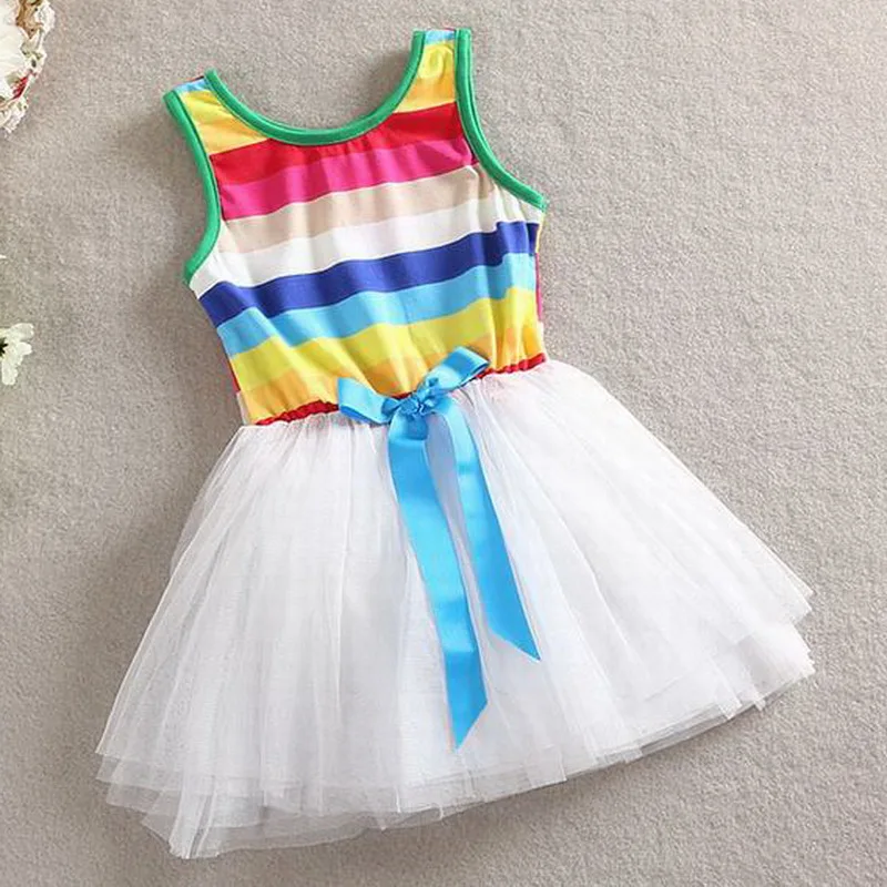 Платье-пачка без рукавов для маленьких девочек кружевное платье-жилет малышей