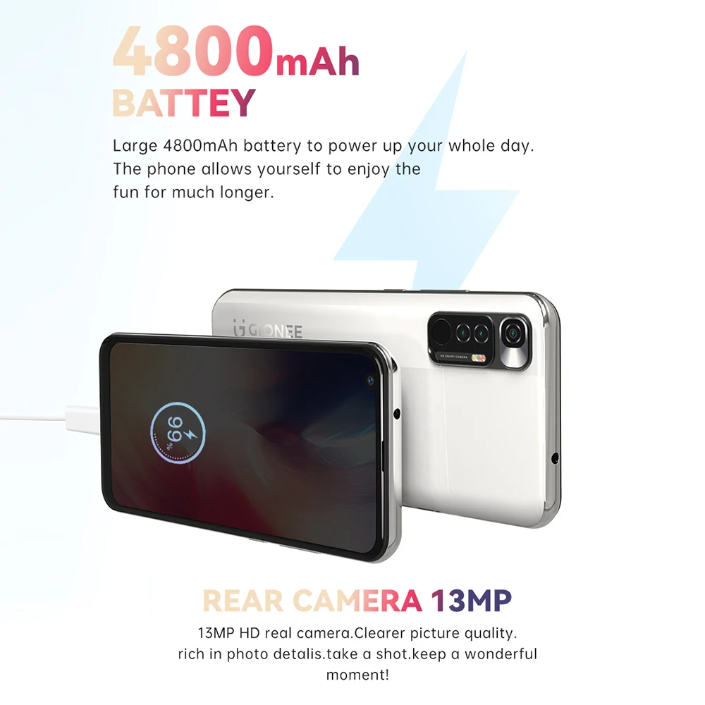 GIONEE P61 Android 11 мобильные телефоны Helio P60 6 8 &quotHD экран смартфон 4G + 128G мобильный