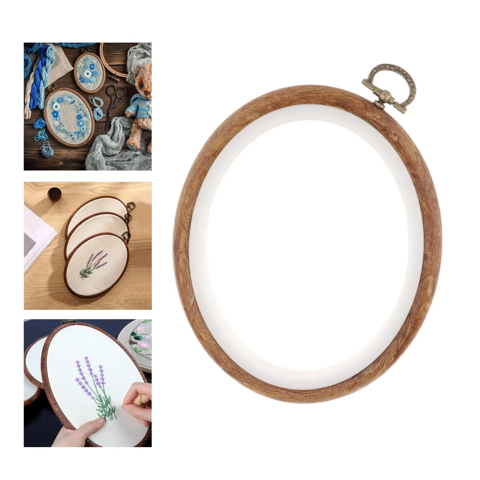 

Resin Oval Embroidery Hoop for Cross Stitch Needlework Display Hoops Set