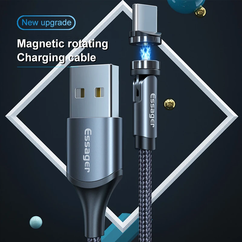 Магнитный usb кабель 180 градусов для быстрой зарядки USB Type C магнитное зарядное