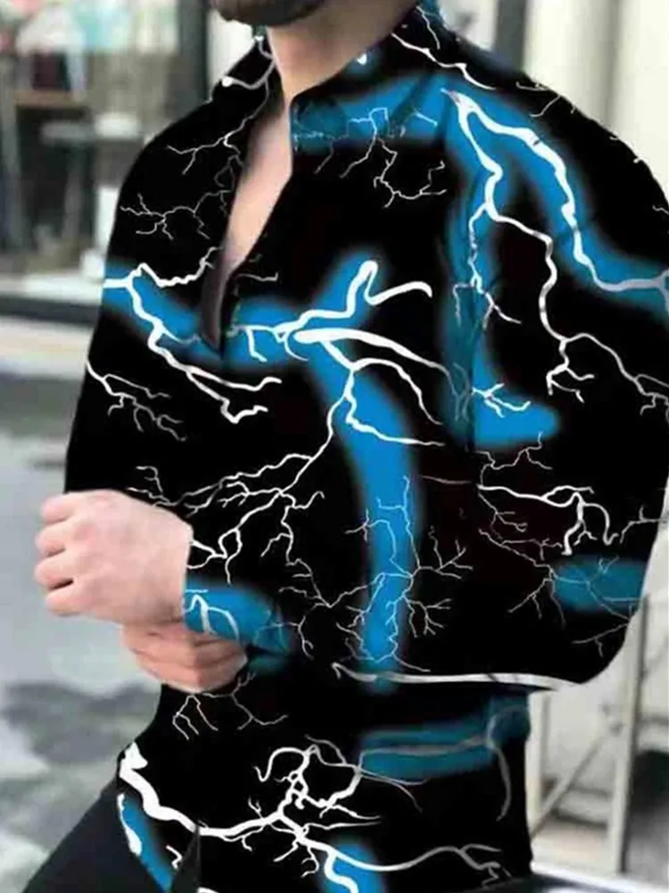 New Autumn Cross Jesus printed shirt Mens Hawaiian Casual Printing Slim Long Sleeve Turn-Down Collar Button Shirt S-3XL