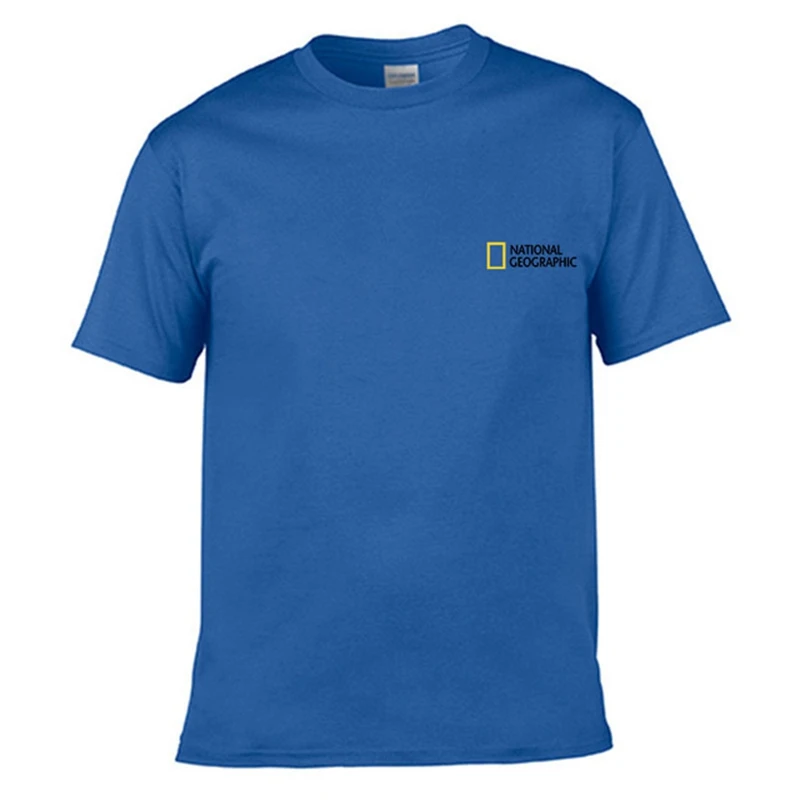 

2021 New National Geographic magazine men's 100% cotton T-shirt for Harajuku style color small print peripheral men clothes tops