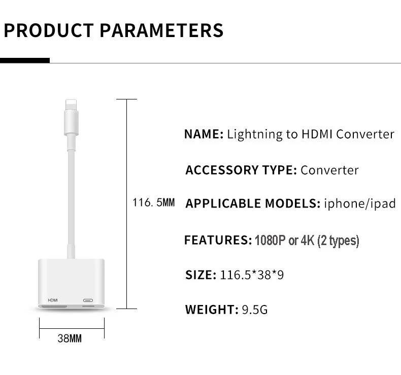 Адаптер Reilim для Lightning HDMI AV video iPad hdmi hd адаптер Коннектор iphone 7 8 X PLUS|Переходники и