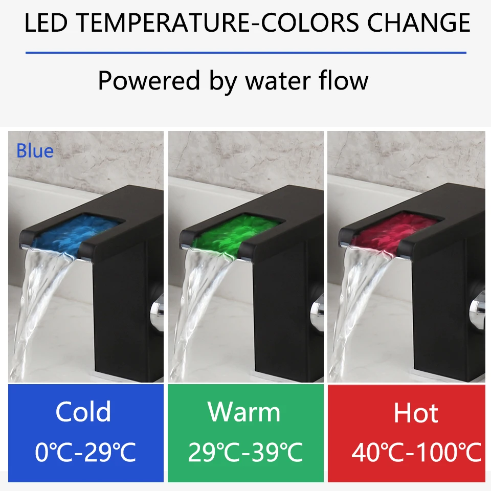 YANKSMART LED смеситель для ванной комнаты Водопад с одной ручкой раковины