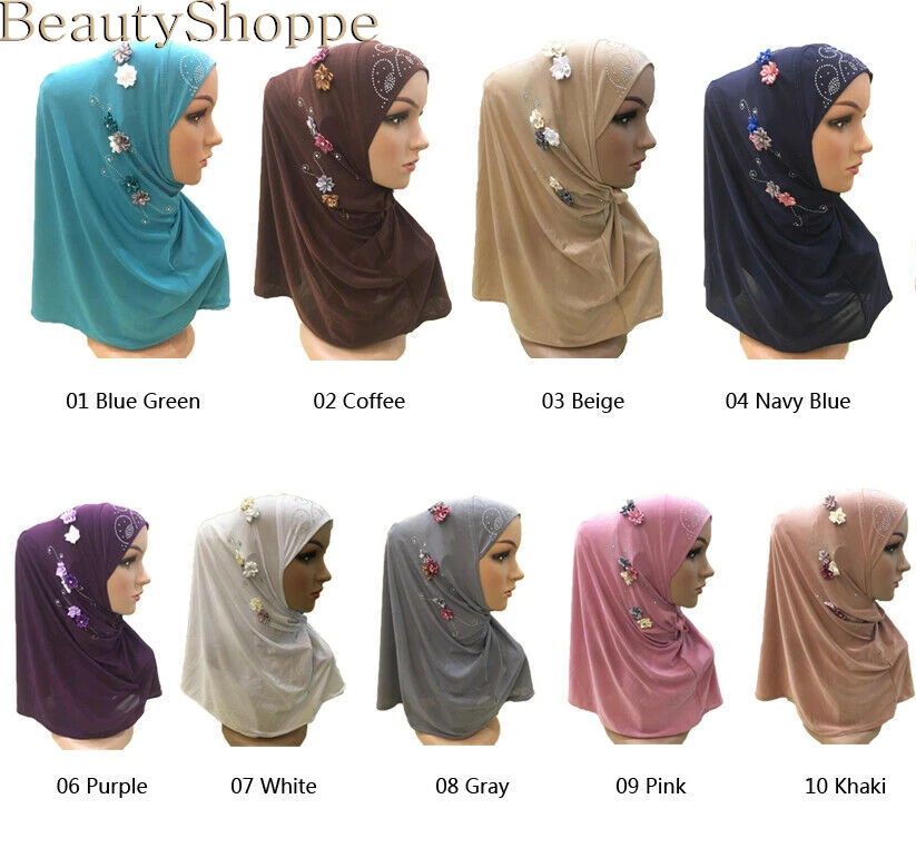 Мусульманская искусственная шаль головной платок молитвенный шарф накидка на