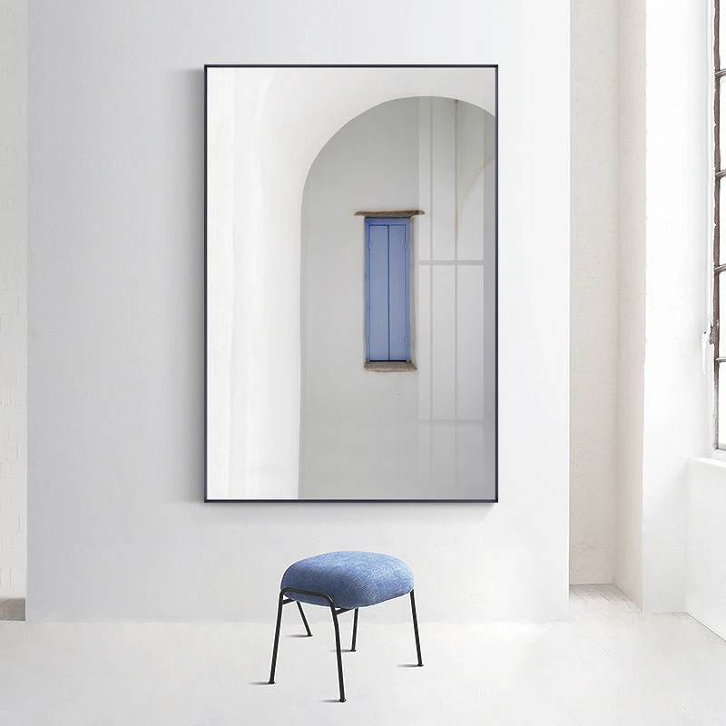 Современная Белая стена синее окно холст картины плакаты и печать натюрморт