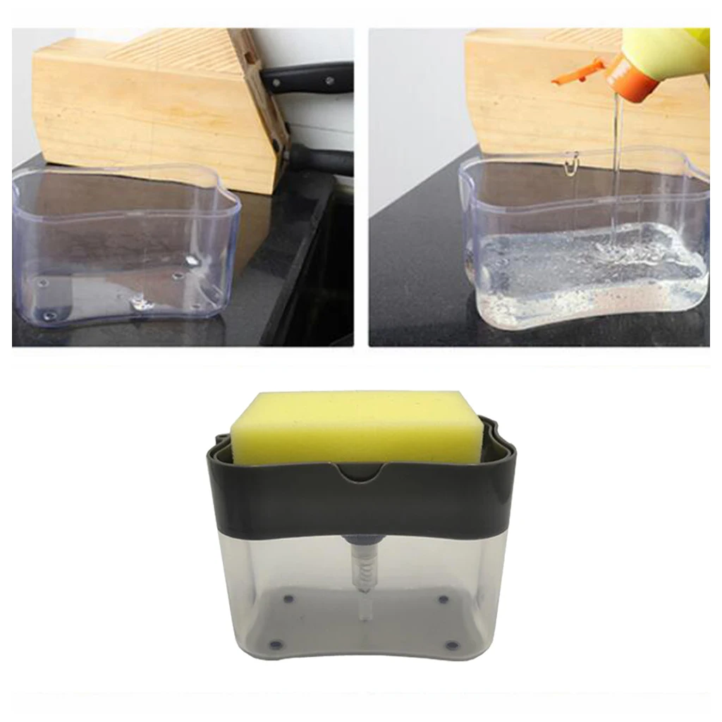 Дозатор мыла для мытья посуды и держатель губки точная дозирующая Удобная