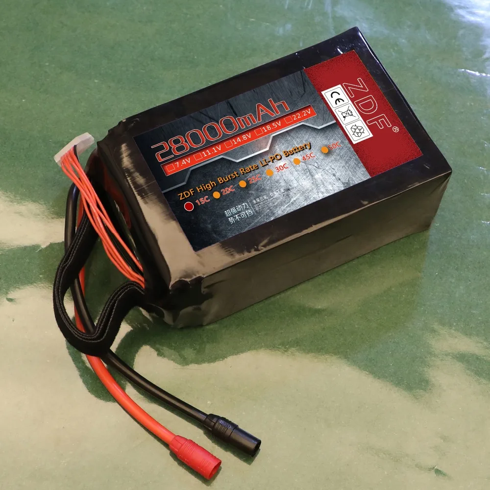 ZDF 22,2 V 44,4 V 48,1 V 28000mAh 28Ah 6S 12S 13S 20C Lipo аккумулятор с BMS для БПЛА RC модель машины