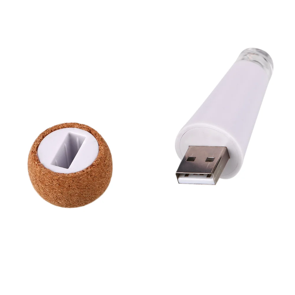 

Rechargeable USB Round Cork Stop Bottle Stopper Wine LED White Light Lamp Event*