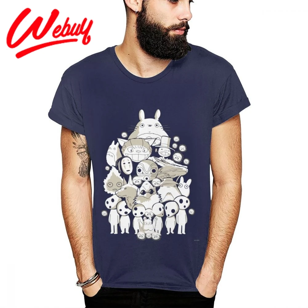 Футболка унисекс из японского аниме Тоторо модная рубашка с круглым вырезом без