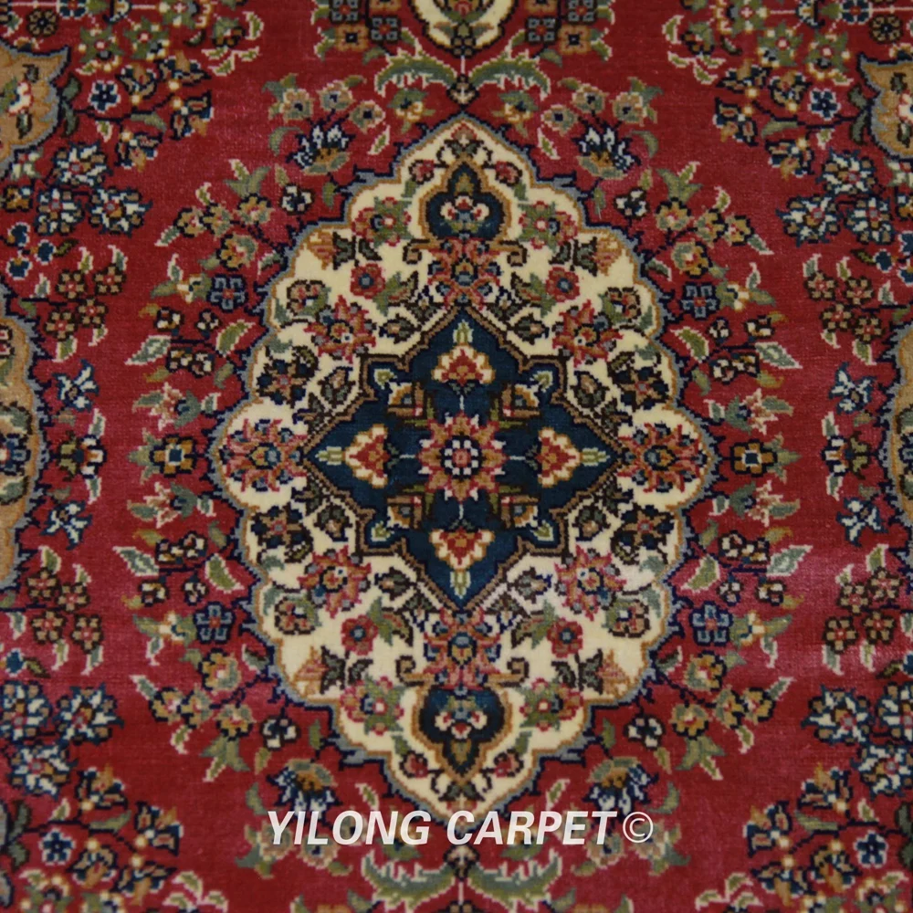 Yilong 2 'x 3' Восточный шелковый ковер ручной работы Изысканные красные