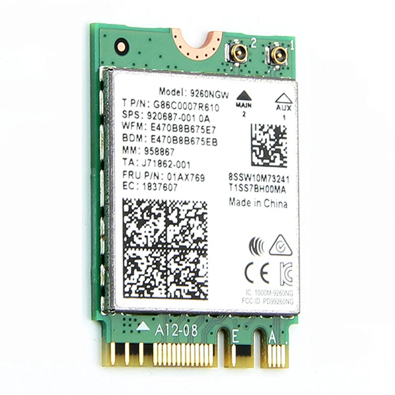 Двухдиапазонная беспроводная Wi-Fi сетевая карта 1730 Мбит/с AC Intel 9260 9260NGW 802.11ac Bluetooth 5 0