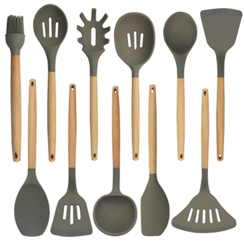 Деревянный силиконовый шпатель Tong ковш Тернер венчик кухонный гаджет для