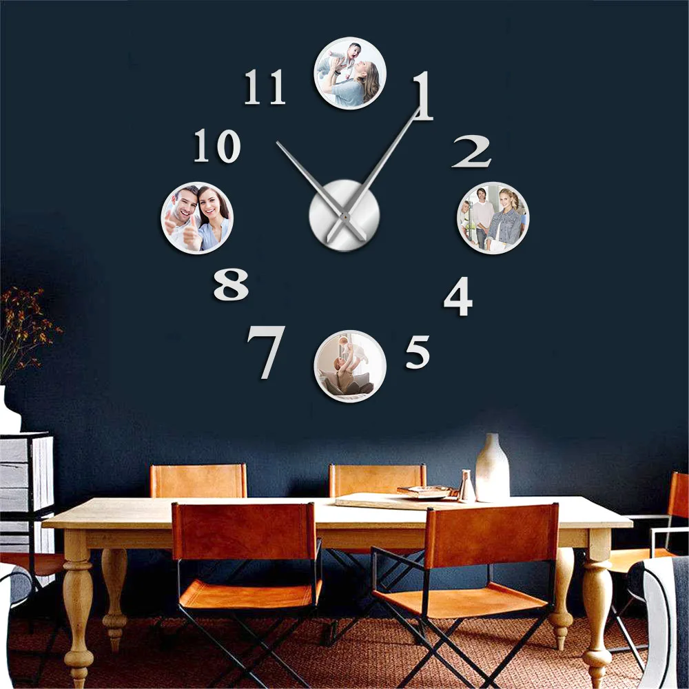 Большие настенные часы сделай сам декоративные для фотографии в гостиной и