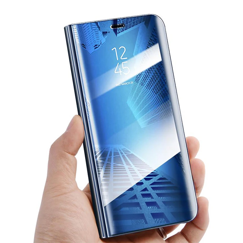 Зеркальный кожаный флип-чехол для телефона Samsung Galaxy J3 J5 J7 A3 A5 A7 2017 J 3 5 A 7 SM J330F J530F J730F