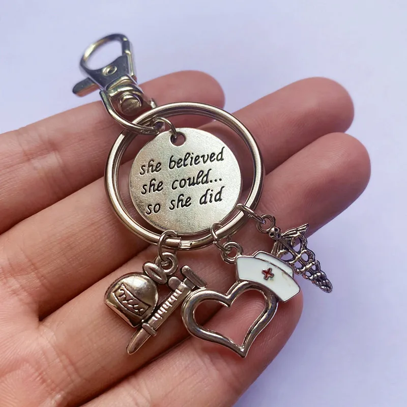 Брелок для ключей в виде шприца стетоскопа|Брелоки| |