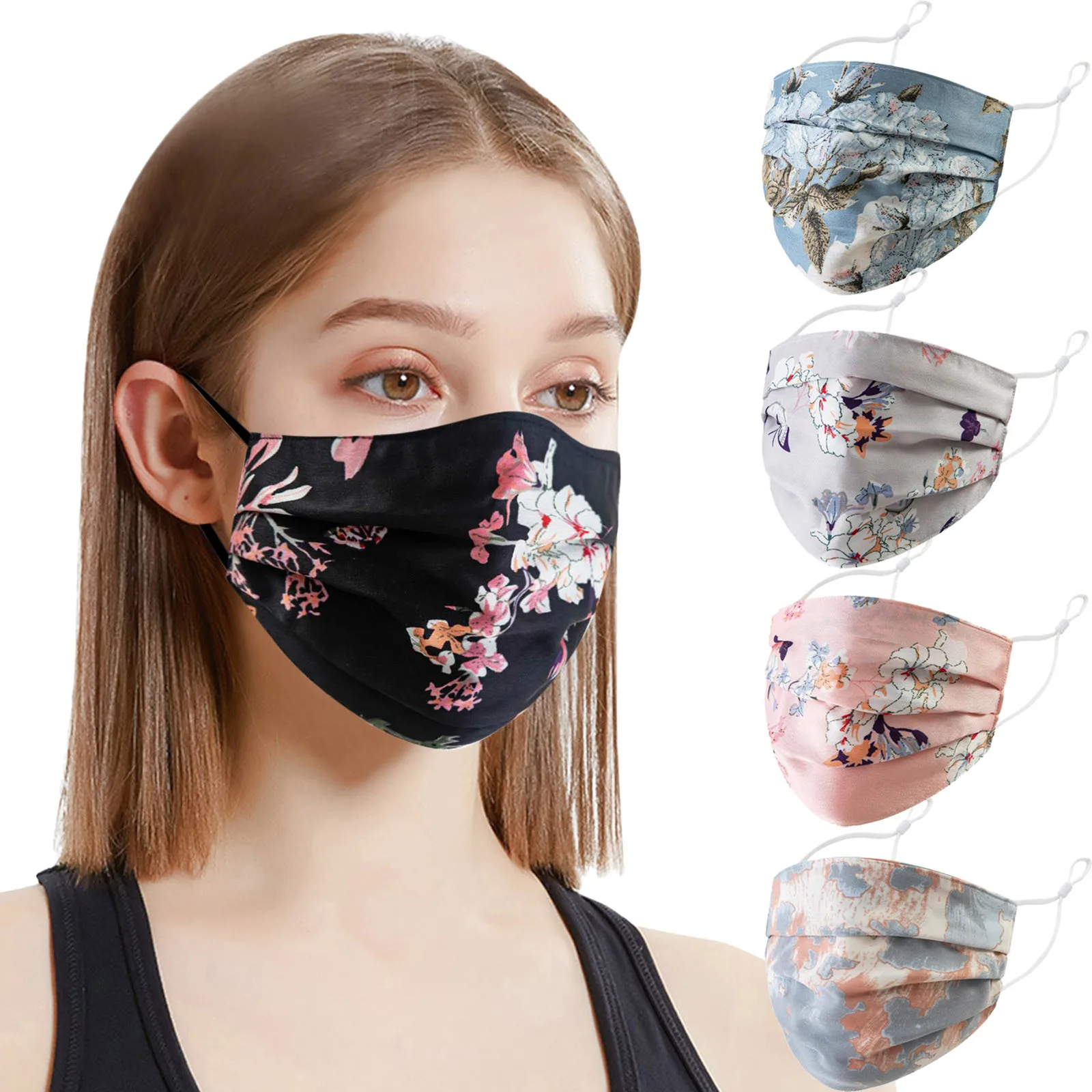 

Fashion Cotton Floral Face Mask Adult Women Washable Reusable Protec Mouth Masks Femme Masques Maske Party Decor Gift Cosplay