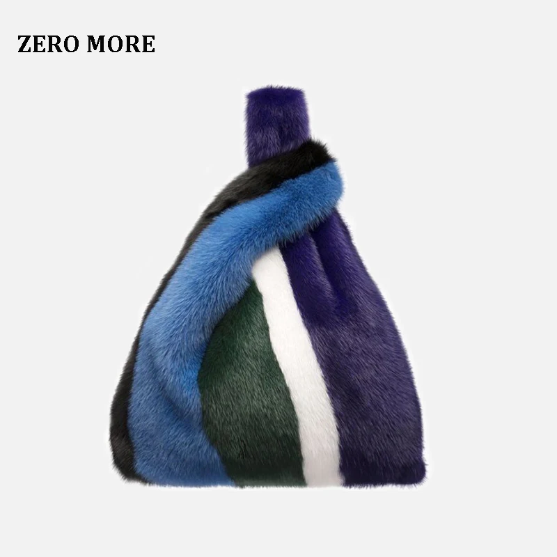 Зимняя женская сумка с натуральным кроличьим мехом новинка 2020 качественная