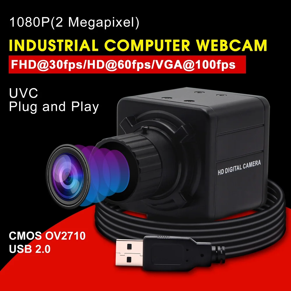 2 МП full hd 30fps /60fps/120fps cmos ov 2710 Бесплатный драйвер 6 мм объектив с ручной фокусировкой