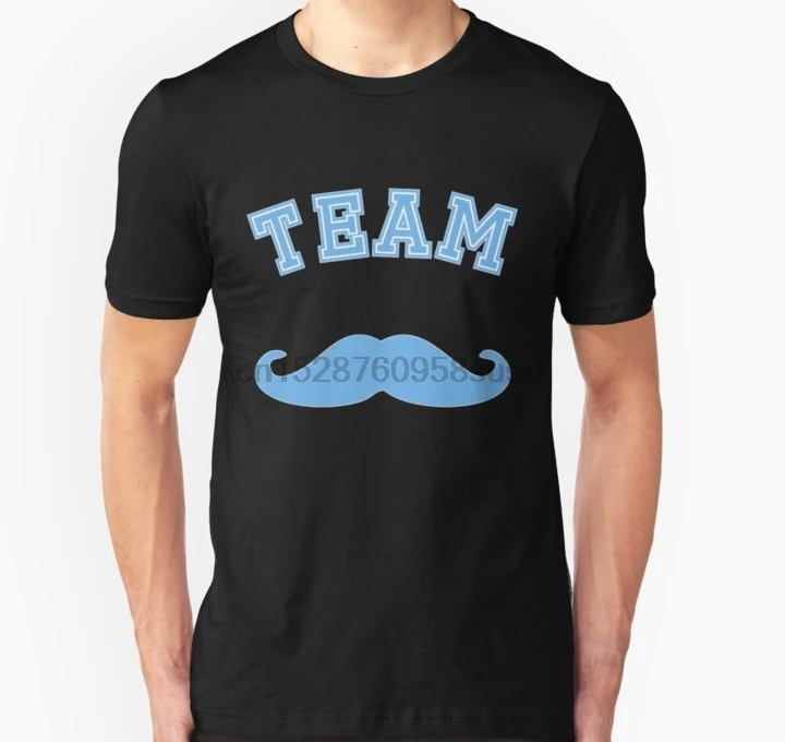 Мужская футболка синяя с усами для мальчиков мамы и ребенка душа вечерние милые