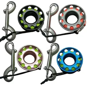 Катушка для подводного плавания, мини-шпуля для дайвинга, болт, с карабином, из алюминиевого сплава, 15 м, 20 м