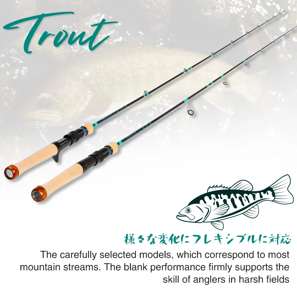 

TSURINOYA TROUT GAME Fishing Rod CLEVER 1.45m 1.57m 1.60m 1.85m UL L Power MF Action 2Section Spinning Casting Stream Trout Rod