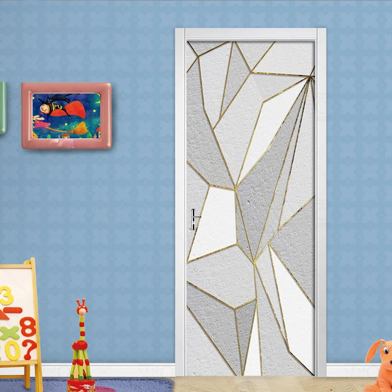 2 шт./компл. персональные геометрические золотые линии 3D наклейки на стену
