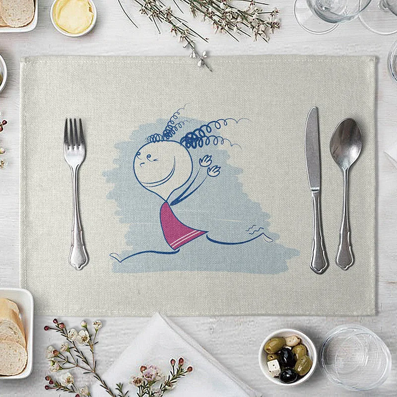 Детский коврик для стола кухонный веселый декоративный маленьких девочек