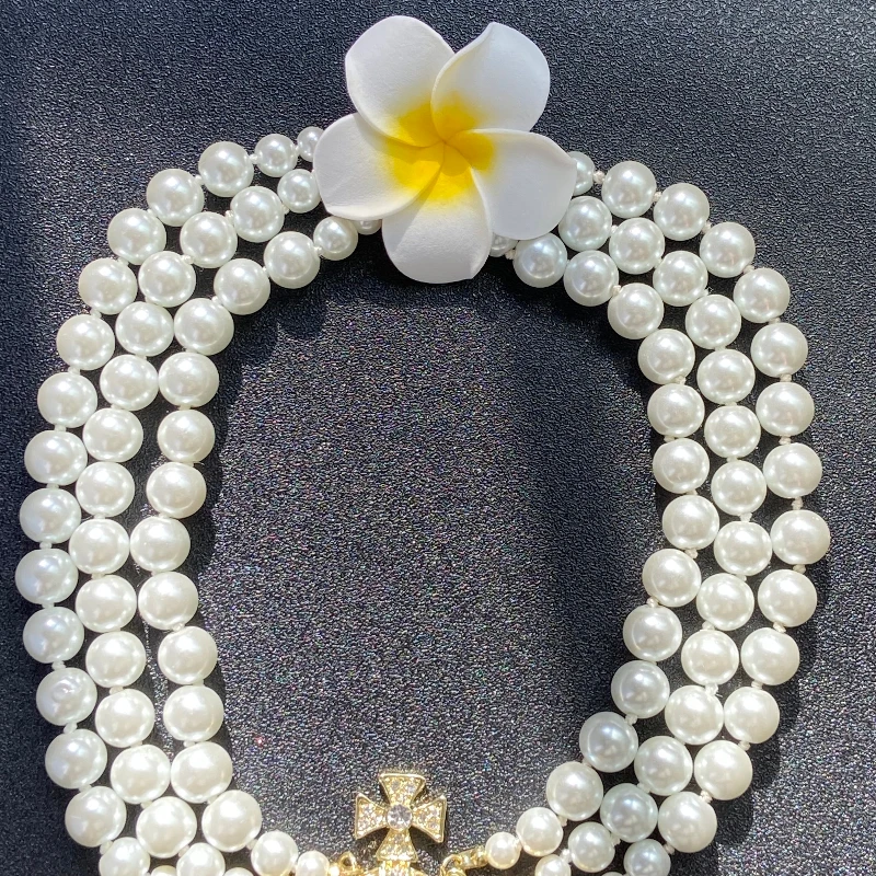 

Модное женское ожерелье-чокер из искусственного жемчуга с кристаллами, ювелирные изделия, рождественский подарок, аксессуары для вечерино...