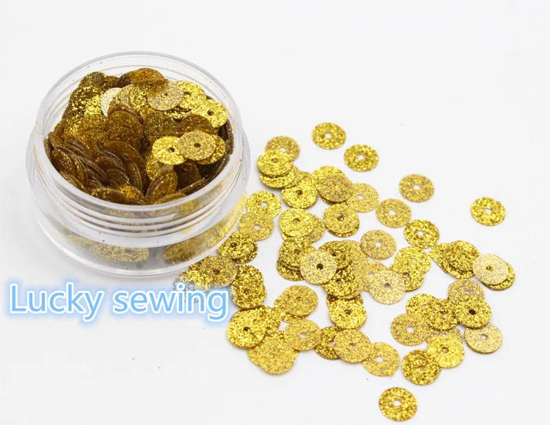 

10g 6mm Golden Onion Powder Type Sequins Round Flat PVC Paillette Wedding Sewing Craft DIY Manual Lentejuelas Accessory