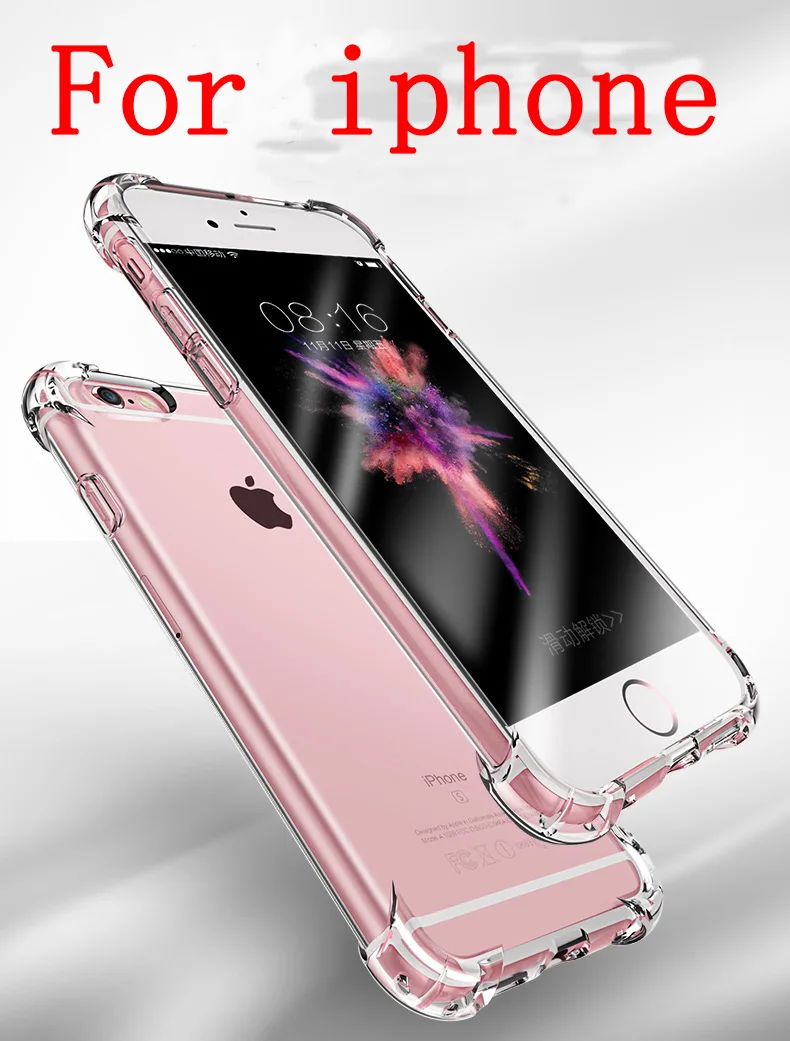Transparent Silicone Case For iPhone 11 12 13 14 Pro max 7 Plus 6 6S 8 Plus Shockproof Soft Cover For Apple iPhone SE 2022 x xs