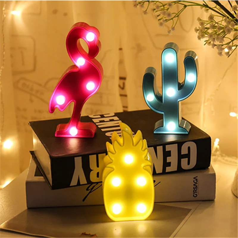 Рождественское украшение для дома мини Фламинго ананас Navidad ночной Светильник