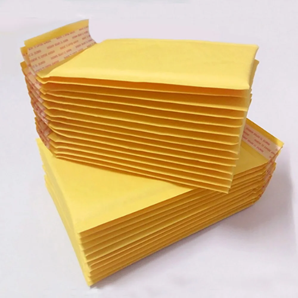 

1000pcs Yellow kraft paper foam bag clothing waterproof bag express packaging bag logistics bag poly bubble mailer foam bag