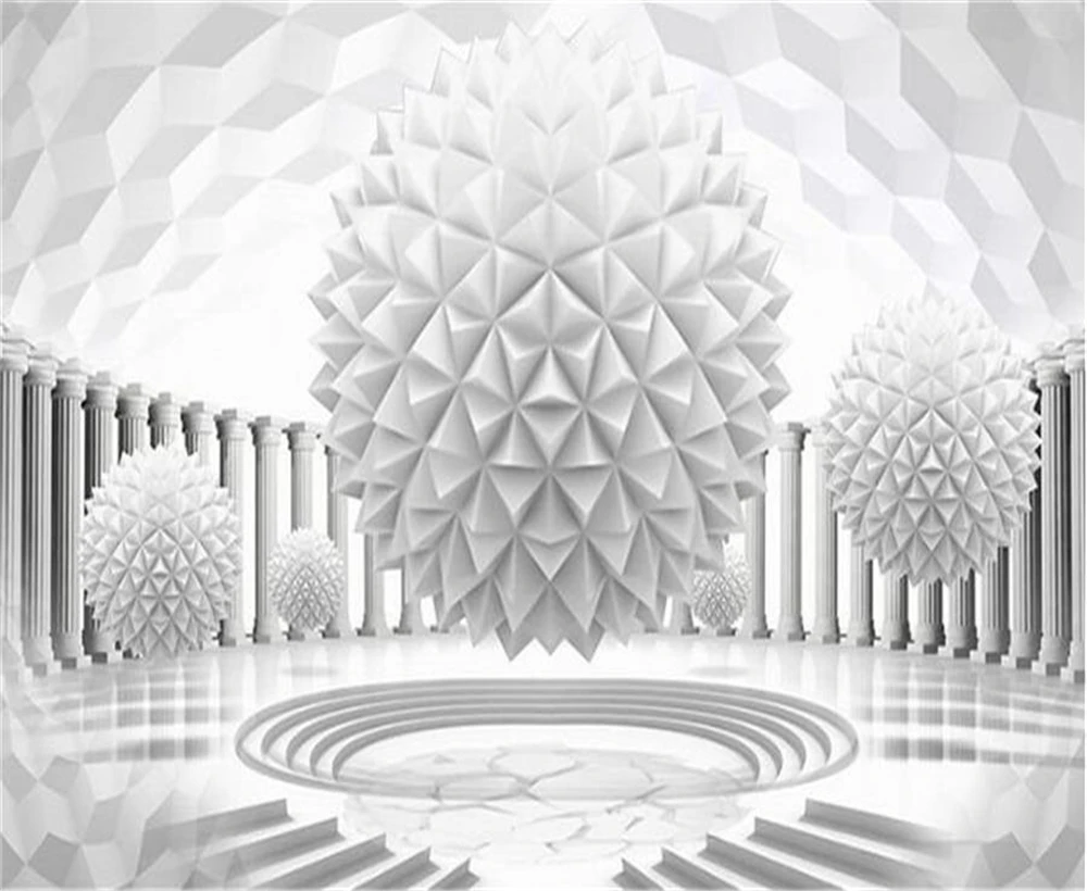 

beibehang Large custom wallpaper 3d stereo ball architectural space TV background wall home decoration