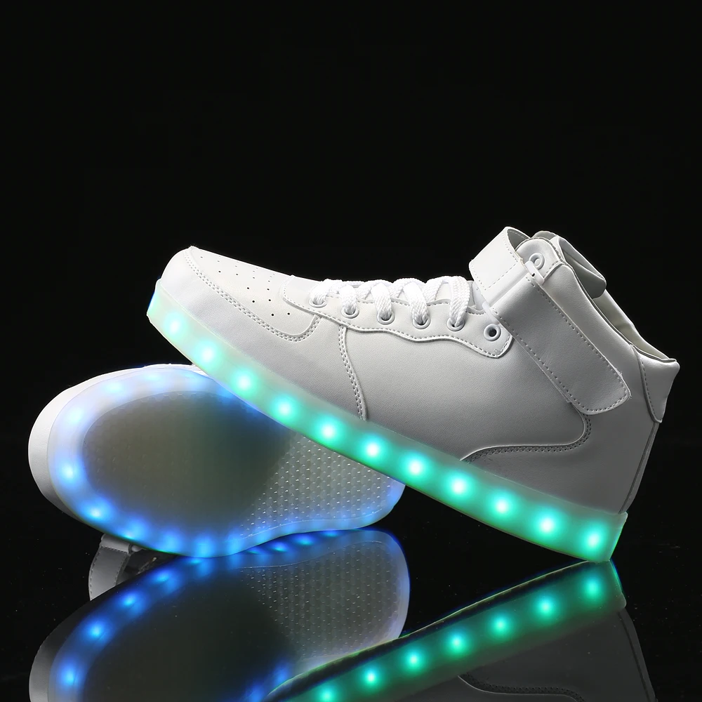 High Top Remote Control Luminous Sneakers Light Up Shoes kids shoes for Girl tenis infantil Unisex | Обувь