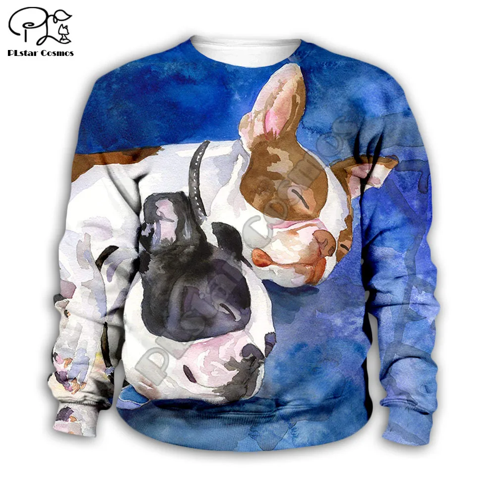 Детские толстовки с 3D рисунком французского бульдога Детская осенняя Толстовка