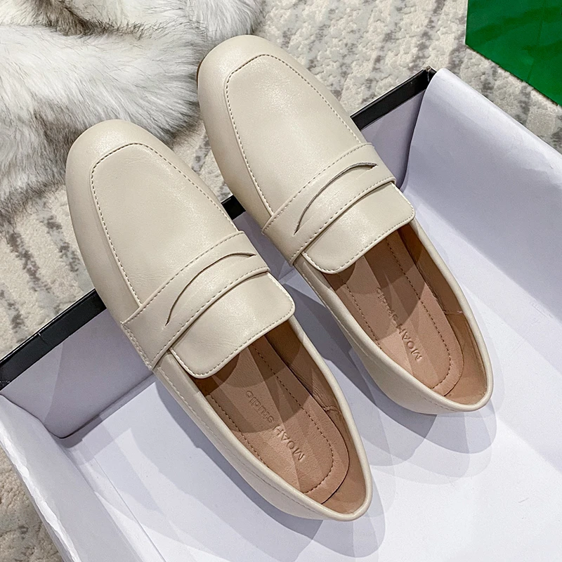 

2021 New Fashion Lente Designer Schoenen Vrouw Kwaliteit Lederen Slip Op Flats Schoenen Voor Vrouwen Loafers Dames Schoen Hot