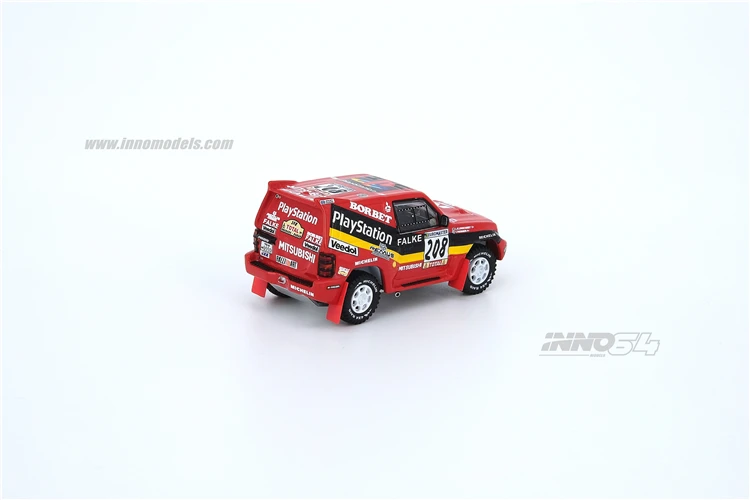 

INNO64 1:64 Mitsubishi PAJERO Evolution #208 PLAYSTATION Dakar Rally 1999 Red Inno Diecast Model Car