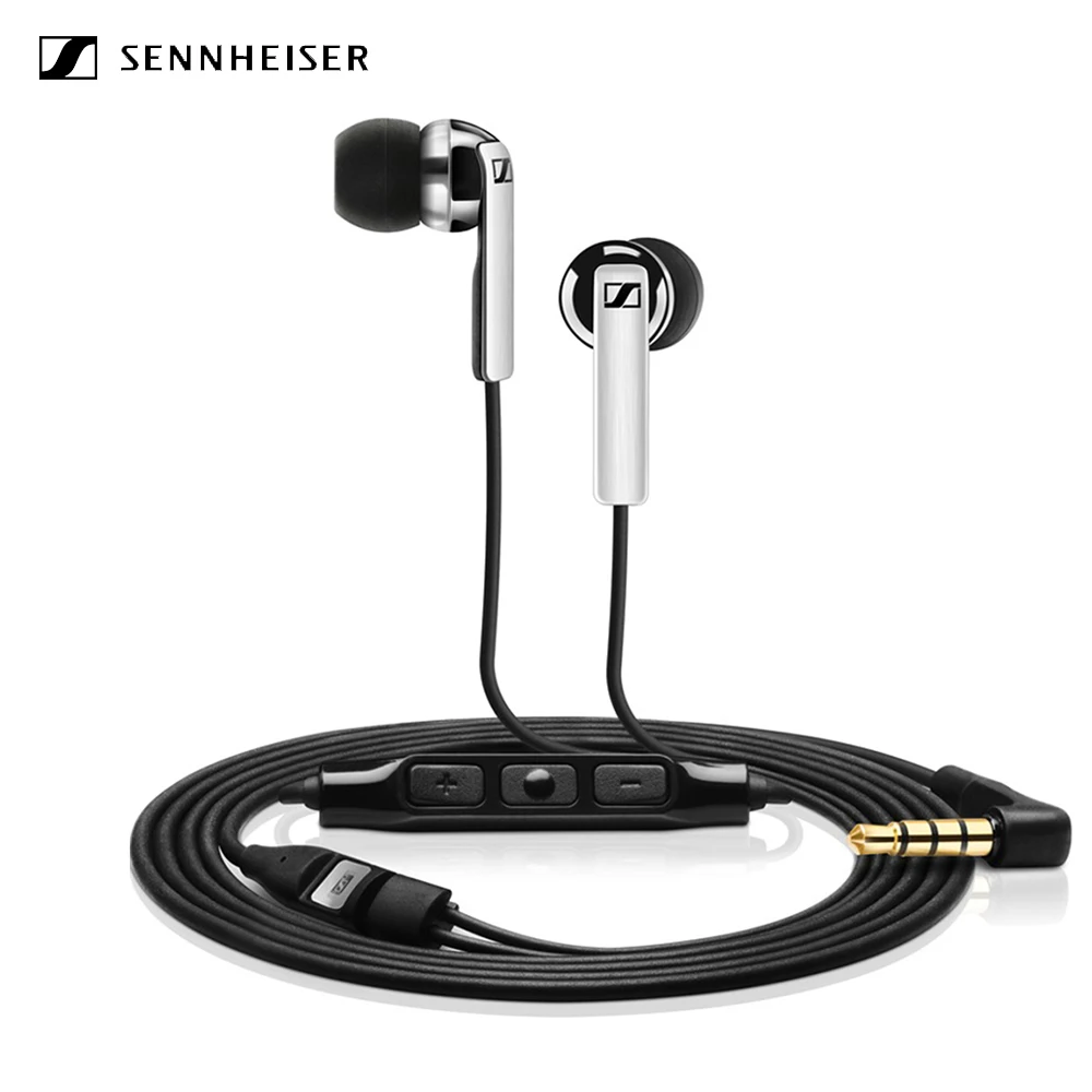 Черный Проводные наушники Sennheiser CX 2.00i 3,5 мм с микрофоном динамическая гарнитура стерео звук тяжелый бас звук наушники совместимы с iOS - Цвет: Черный