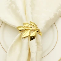 8pcslot golden tree leaf napkin ring alloy maple leaf napkin ring wedding hotel tableware napkin button desktop decoration