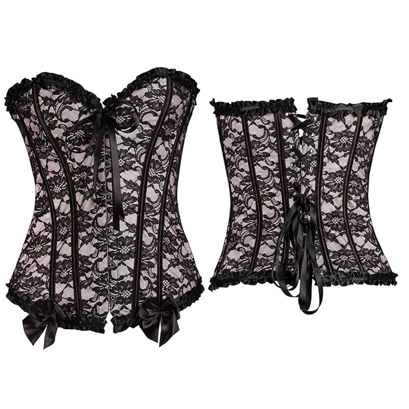 Сексуальный Атласный цветочный Готический корсет на шнуровке с косточками