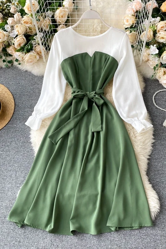 

2020 new fashion women's clothing O-Neck Full Patchwork women dress