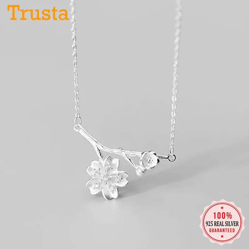 Женское серебряное ожерелье Trusta подвеска из настоящего серебра 925 пробы с милым