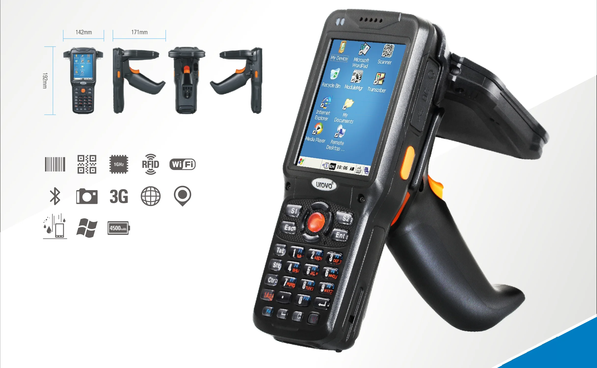 Urovo Windows CE 6 0 OS. Промышленный портативный терминал данных 1 ГГц для сканера