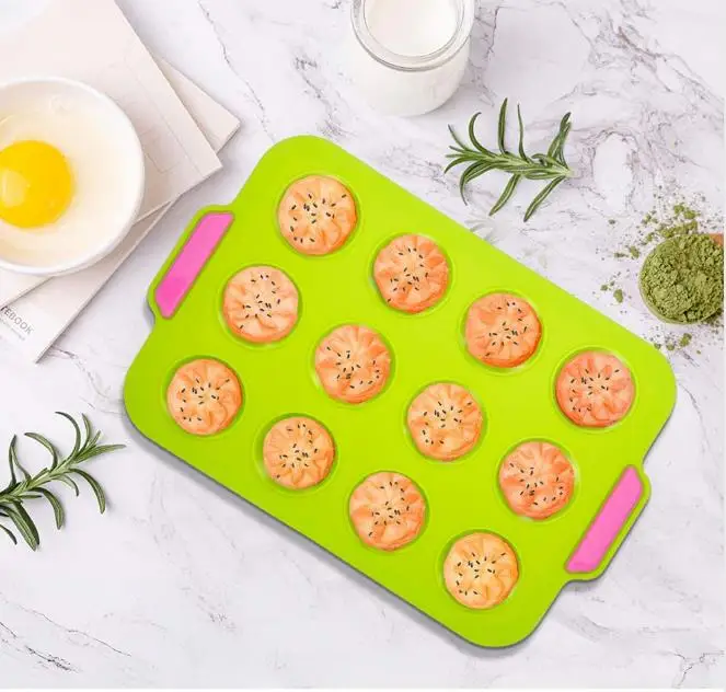 24 чашки силиконовая форма для маффинов и кексов сковорода выпечки антипригарная