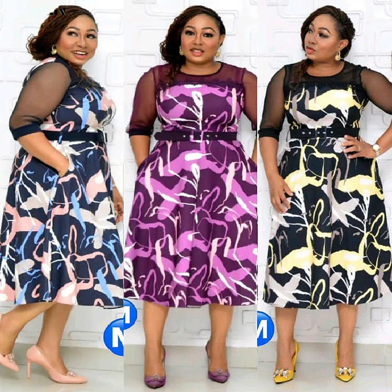 Эластичный Африканский платья для женщин в африканском стиле Вечерние Африка