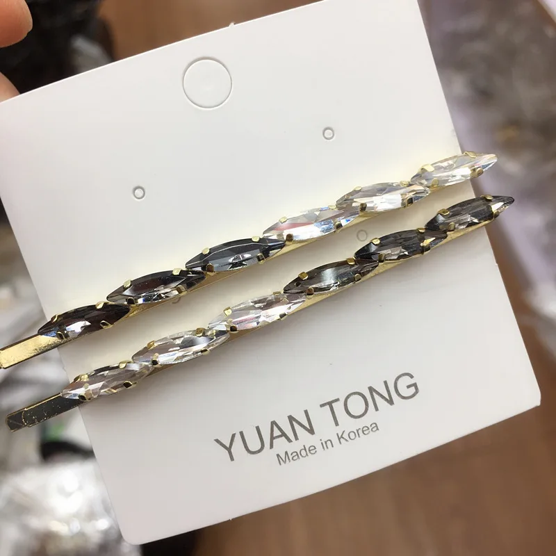 2.silver Хрустальные заколки для волос, корейский стиль, модные женские Стразы, заколки для волос для девушек, аксессуары для укладки волос - Окраска металла: 2.silver