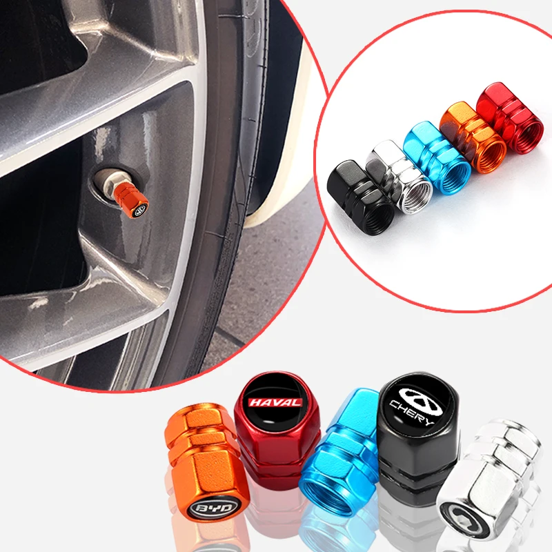 

4pc car five-color aluminum valve car logo for Mercedes-Benz W210 W204 A B C E S G M Class CLA CLS CLA F015 F125 GLC GLE GLS GLB
