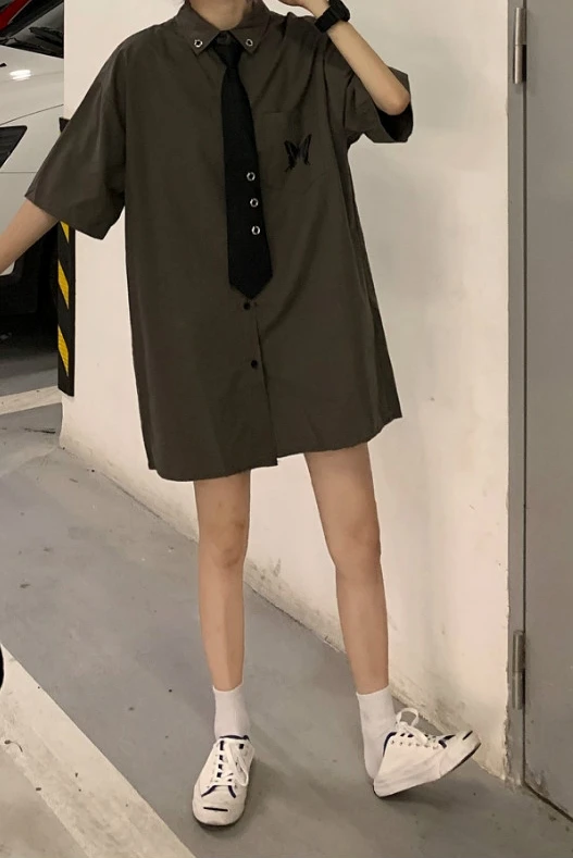 

COIGARSAM Vintage Print Women dress Dresses Gray 9291