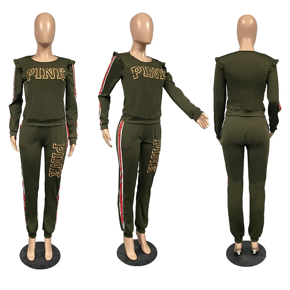 

2020 New Fall Winter Sport Running Long Sleeve Tube Shorts 2PCs Set Work Wear Beach Clothing Ladies Women Sets Wholesale